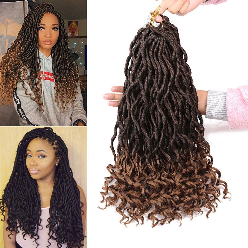 2019 1 Pack 18 Inch Faux Locs Crochet Hair Extensions Soft Crochet