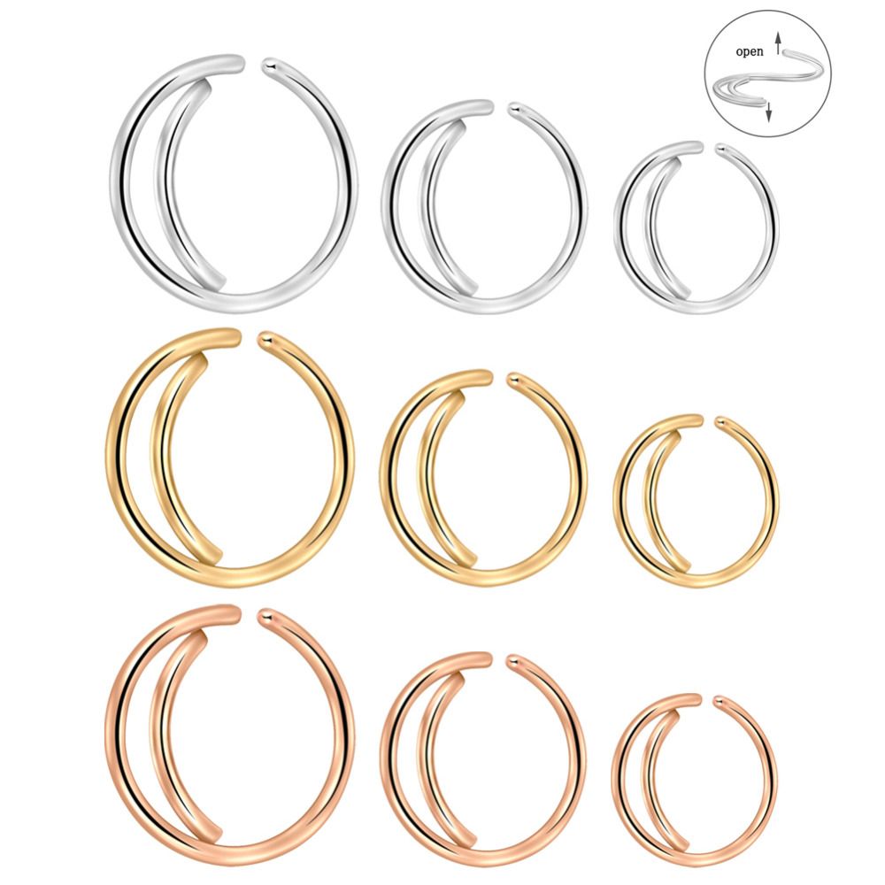 Tragus Earrings Small Nostril Hoop Moon Nose Ring Snug Septum Piercing