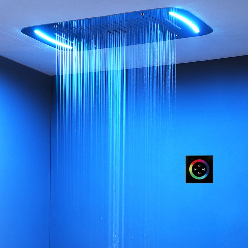 compre misty cabezal de ducha led de techo de lujo colorido ducha de arriba 304sus 710x430mm gran bano de lluvia cascada de burbujas de ducha a 713 2