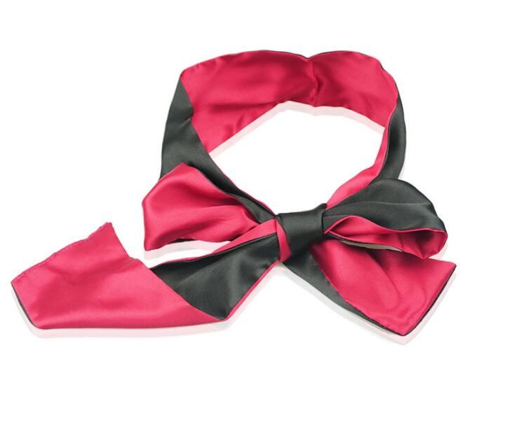 Silk Satin Eye Mask Shade Blindfold Ribbon Reversible Patch Cover Band Blinder 