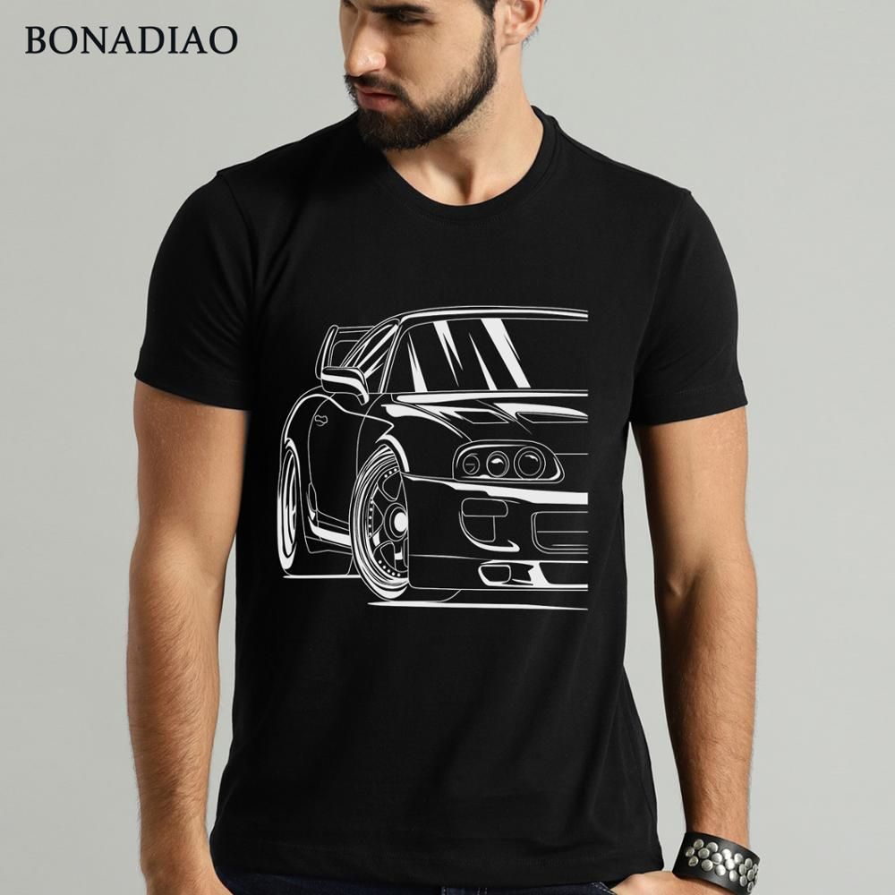 Mejor Supra 2JZ camiseta Fashion 100% algodón Tamaño impresionante del coche