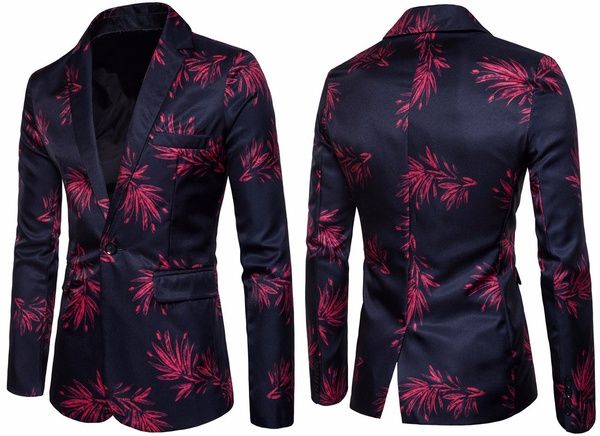 2020 Fashion New 2017 Mens Business Casual One Button Blazer