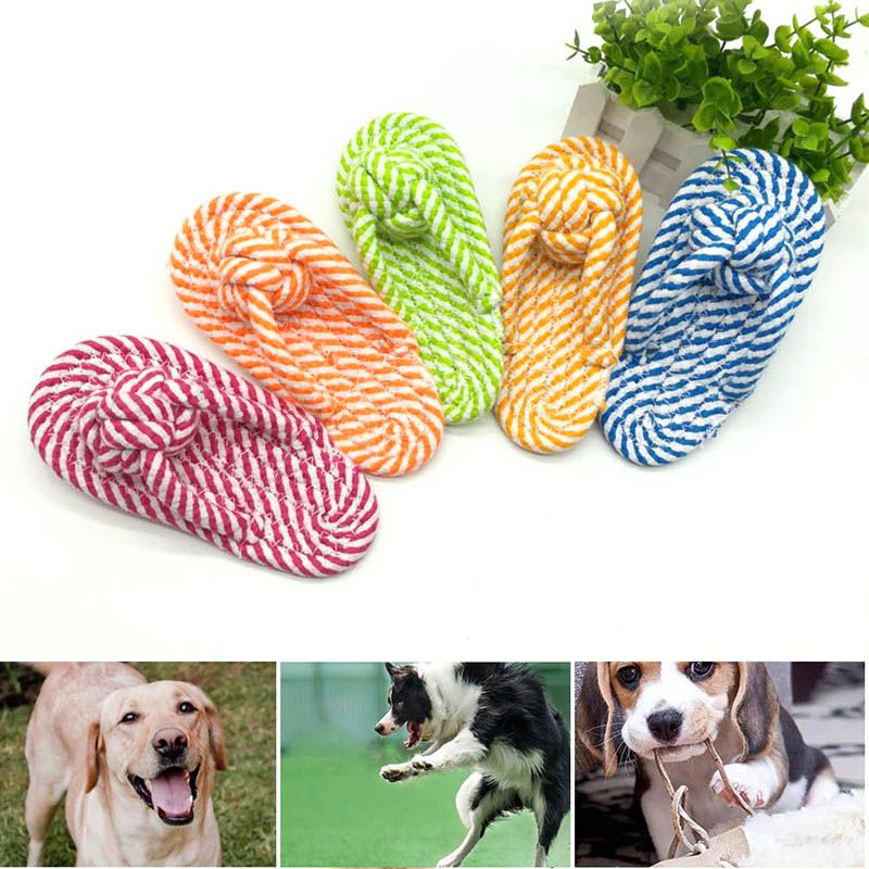 2020 Pet Chewing Toy Flip Flop Cotton Rope Shoes Puppy Teeth Cleaning