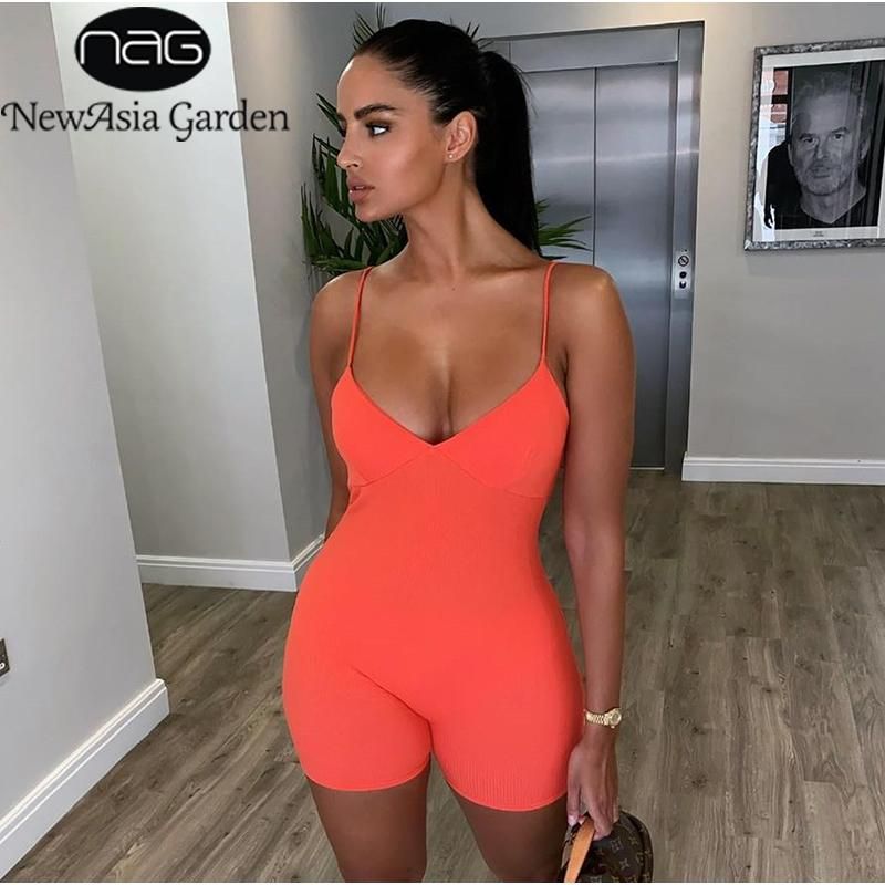 orange bodycon jumpsuit