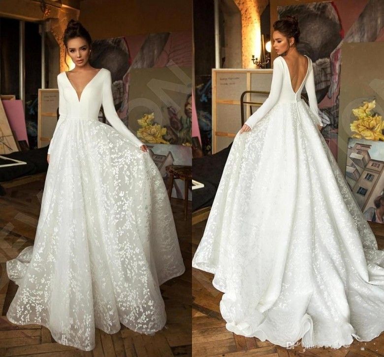 luxury long sleeve wedding dresses