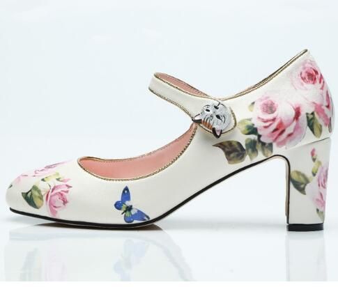 pink closed toe block heels