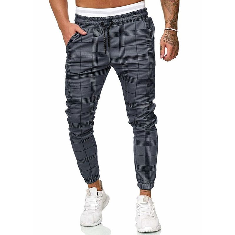Compra Pantalón A Cuadros Para Hombre Nuevo Jogger Pantalones Casuales Para  Hombres Pantalones De Diseñador De Alta Moda De Otoño Joggers De Lujo De  Color Sólido Ropa De Hip Hop Gris Barato 