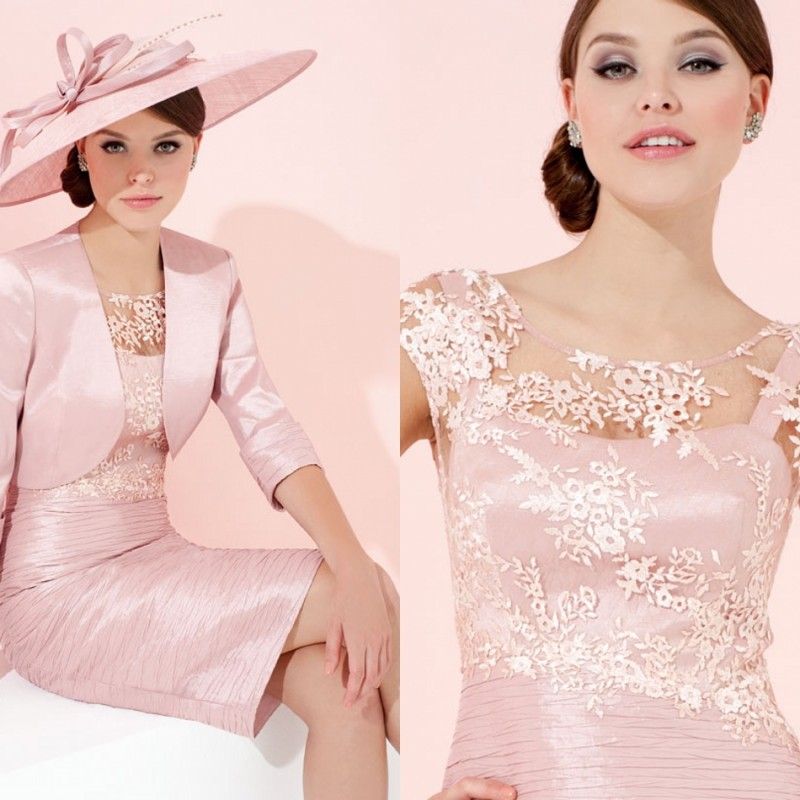 Acquistare 2019 Abiti Eleganti La Madre Della Sposa Con Giacca Gioiello  Collo Manica Lunga Abiti Da Sera Al Ginocchio Abiti Da Cerimonia  Personalizzati Economico | Consegna Veloce E Qualità | DHgate Italy