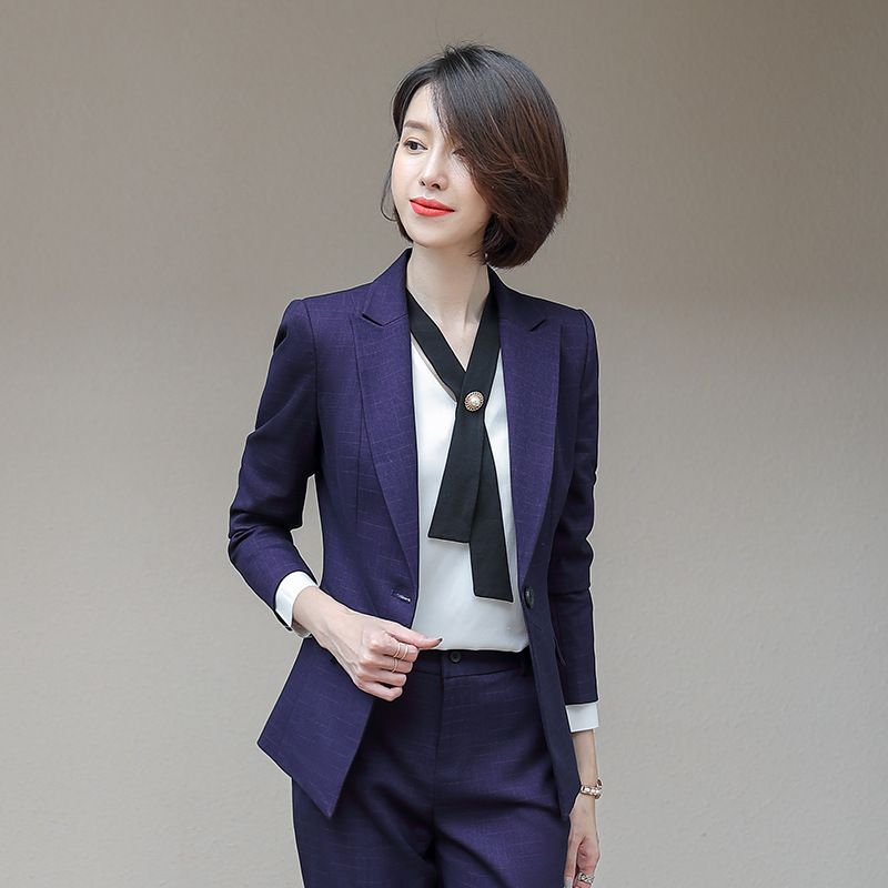 purple formal pant suits
