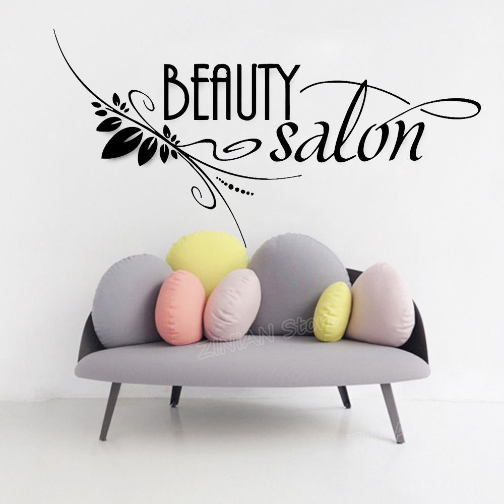 Beauty Salon Sign Vinyl Wall Stickers Spa Barbershop Hair Stylist