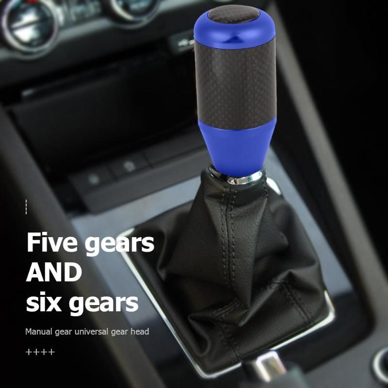 Carbon Fiber Ball Car Manual Gear Shift Knob Cover Handle Stick Shifter Lever