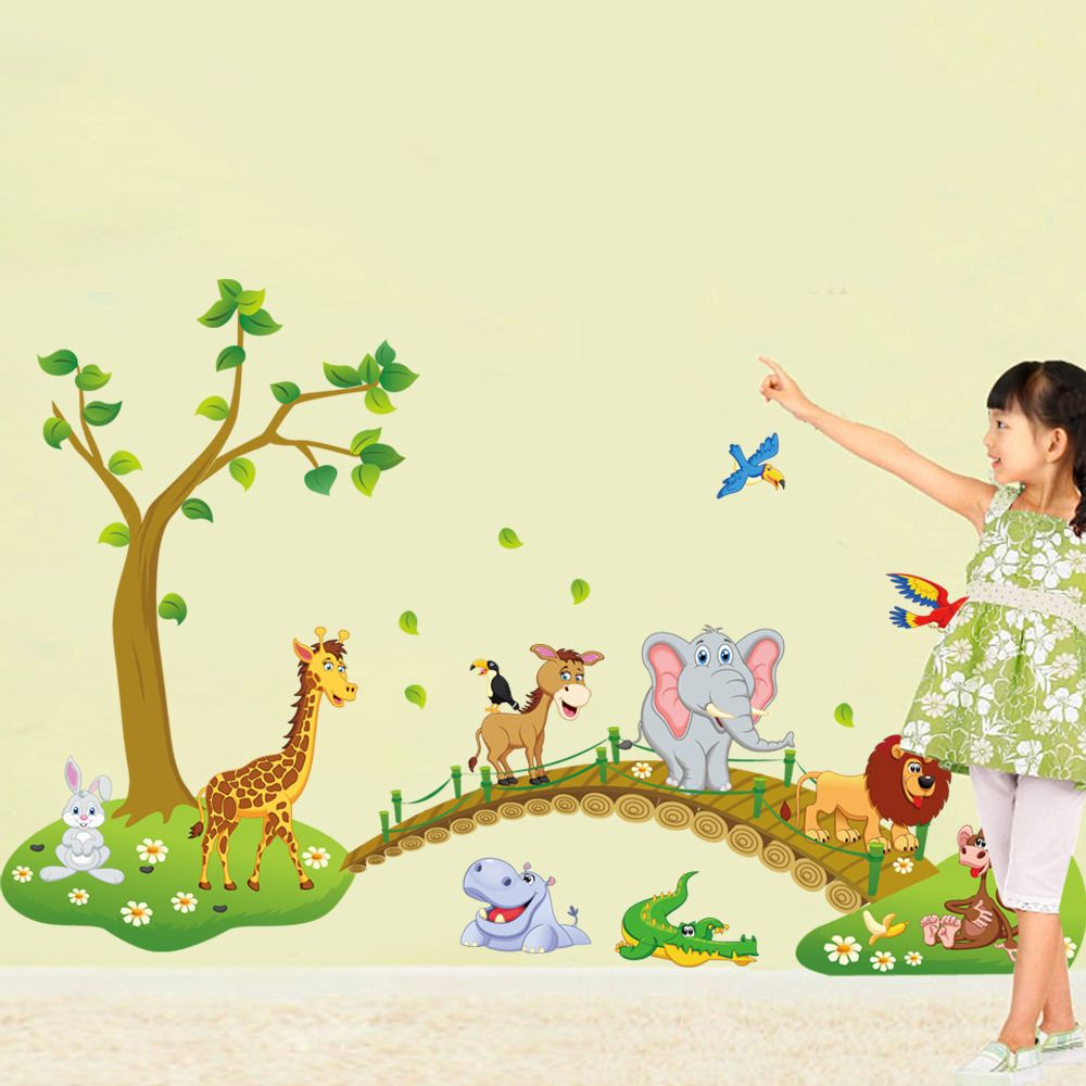 Cute Forest Animal Wall Stickers Kids Nursery Room Decoration Decal Art Home