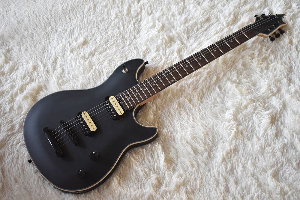 Factory Matte Black Electric Guitar With Black Hardware,HH Pickups,Dots
