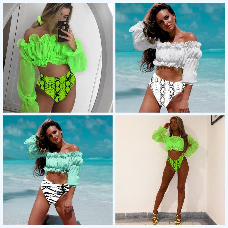 neon long sleeve swimsuit