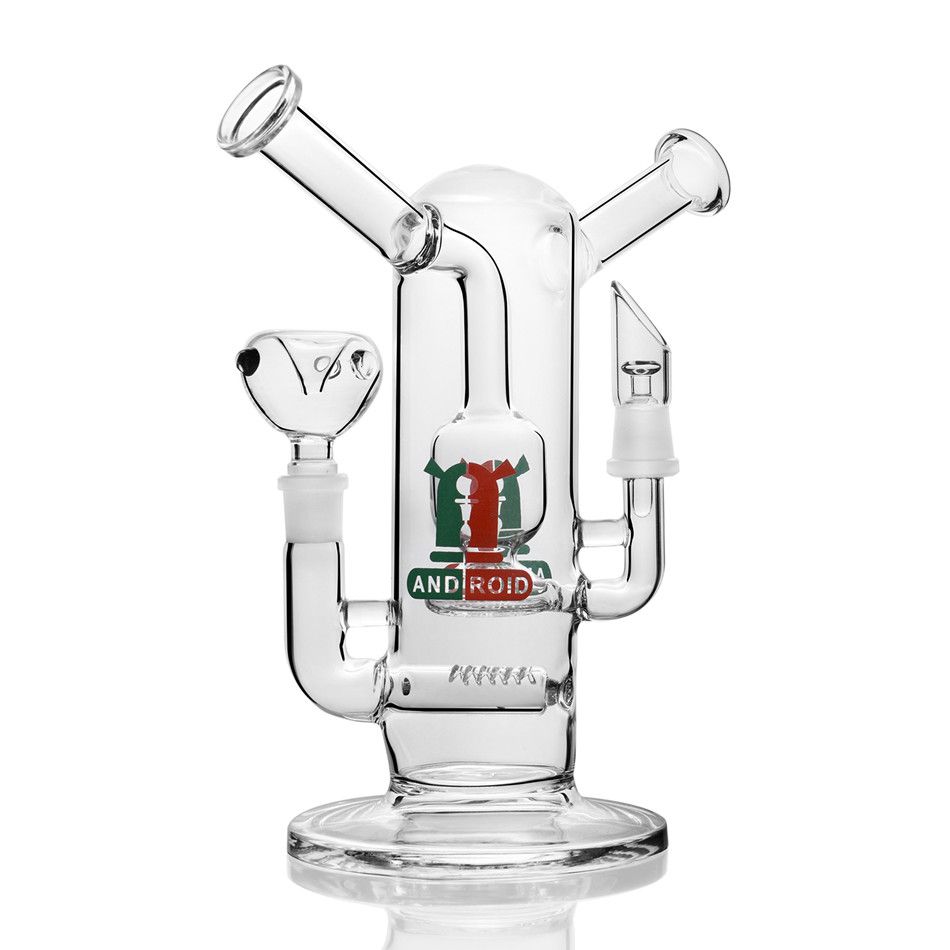 2021 Double Thick Beaker Glass Bongs Two Function Glass Water Pipes
