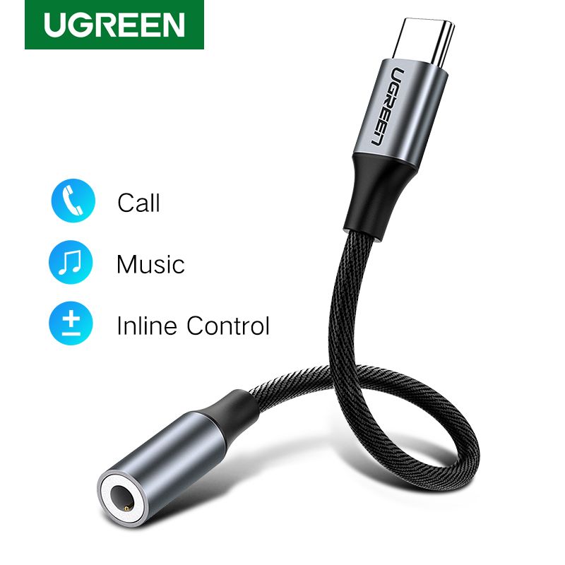 Ugreen Usb C a 3.5mm Jack de entrada AUX auriculares tipo C 3.5 Adaptador Cable de Audio para Mi9 