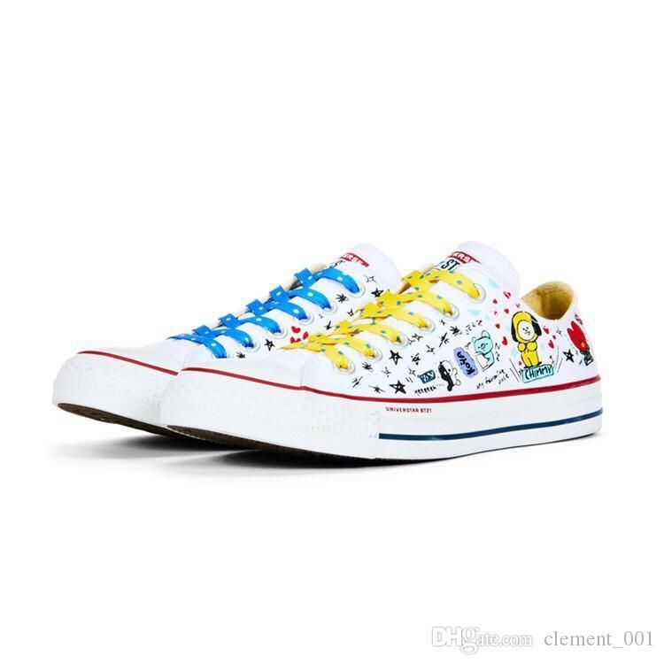 Converses bt21 BTS sneakers par lienzo material