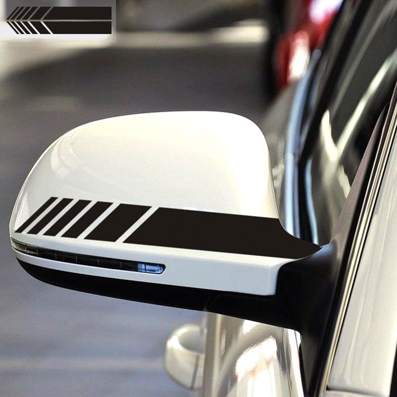 2Pcs Smile Face Design Racing Rear View Mirror Decal Window Car Stickers AN