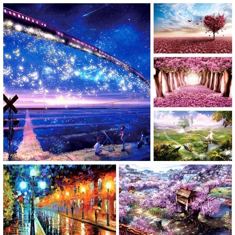 Compre 1000 Piezas De Dibujos Animados Fantasía Paisaje Amor Árbol Paisaje Papel Rompecabezas Para Adultos DIY Atracciones Rompecabezas Juguetes SH190911 A 13,56 € Del Hai05 | DHgate.Com