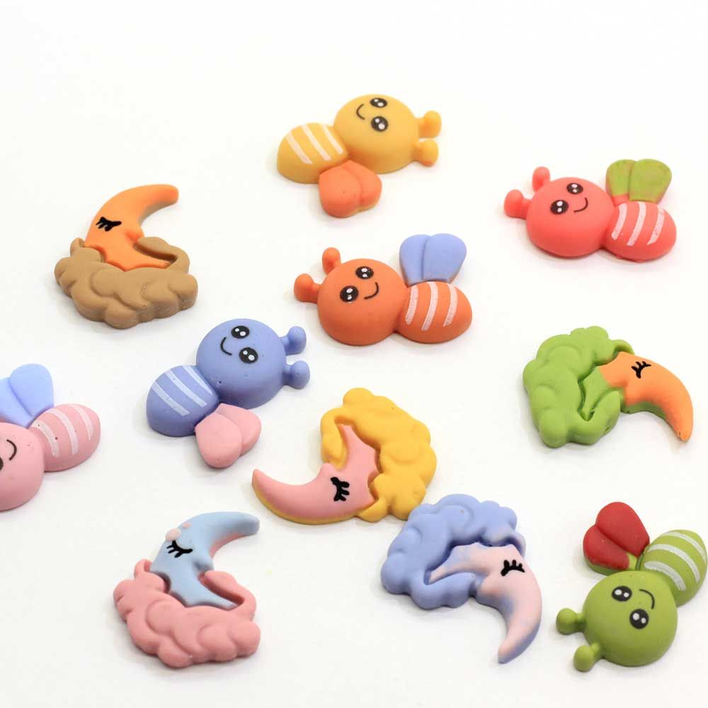 50 PCS/Kawaii Animal Insect Bumble Bee Slime Charms Resin Flatback Flat Back Bee Cabochons Miniature Fairy Garden Accessories DIY Craft 50 PCS/Kawaii Animal Insect Bumble Bee Slime Charms Resin Flatback Flat Back Bee Cabochons Miniature Fairy Garden Accessories DIY Craft
