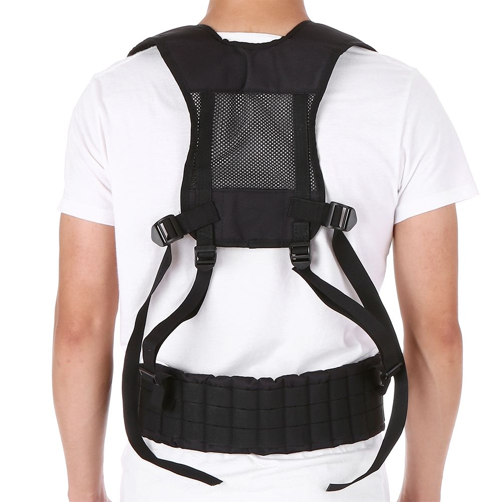 H-Harness Waist Battle Belt Suspenders Tactical Hunting Molle Vest Chest Rig ！ 