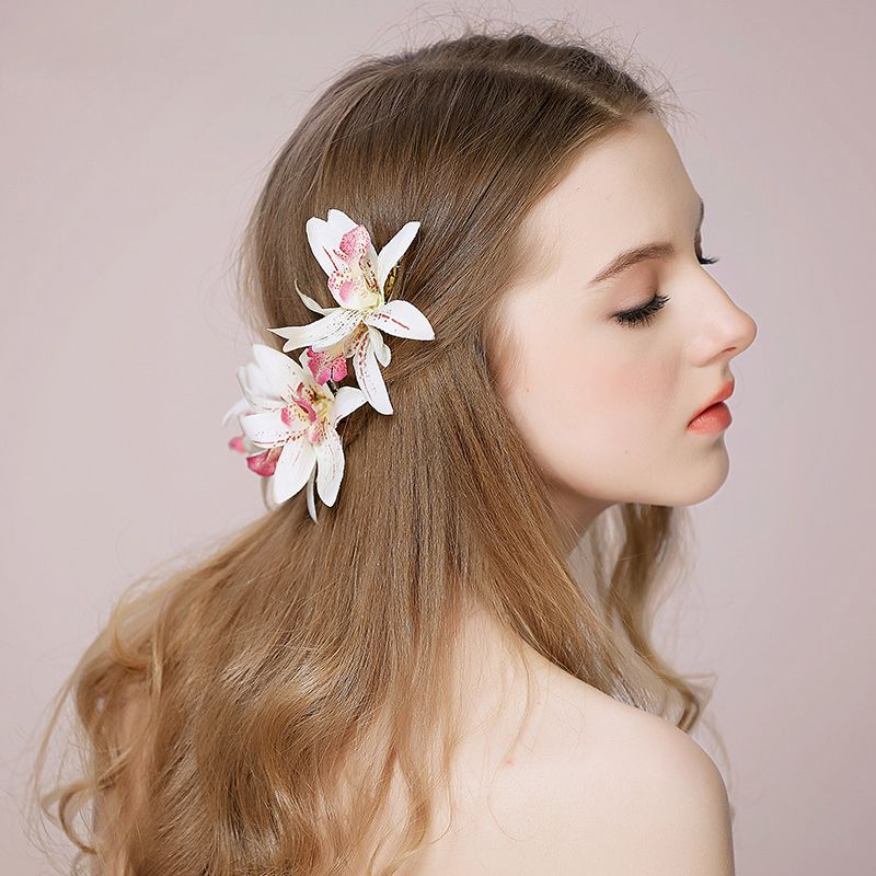 Wedding Headband 2019 Handmade Orchid Flower Fashion Design Charming Prom  Party Girls Hair Wear Hair Clip
