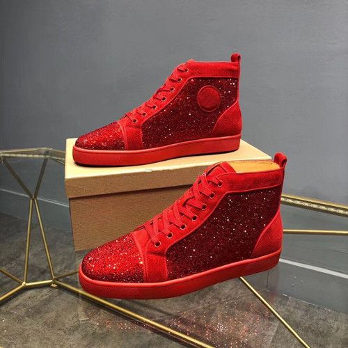 red rhinestone sneakers