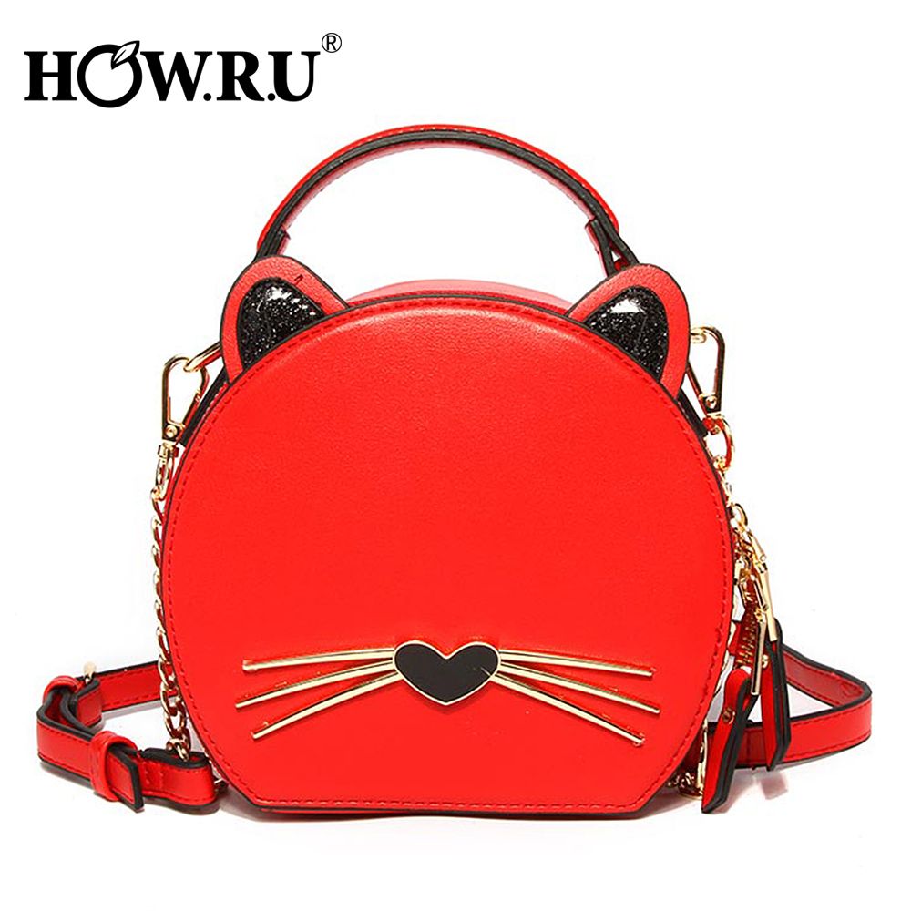 Womens Leather Top Handle Shoulder Handbag Cute Cats Large Work Tote Bag