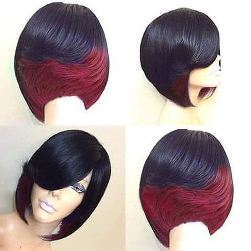 Fashion Short Bob Haircuts Mix Color Two Tone Ombre Black Green/Red/Purple 10 Fashion Short Bob Haircuts Mix Color Two Tone Ombre Black Green/Red/Purple 10