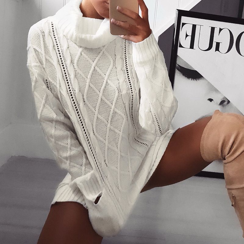 winter white turtleneck sweater dress