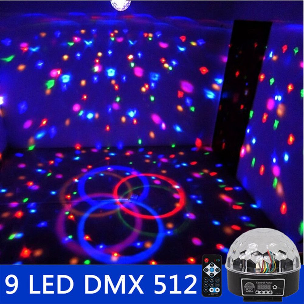 Youoklight 9 Color Led Music Crystal Magic Ball Light Mp3 Usb Bluetooth Disco Dj Stage Light