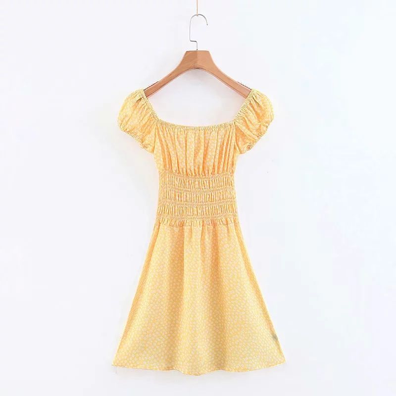 yellow summer dress with sleeves