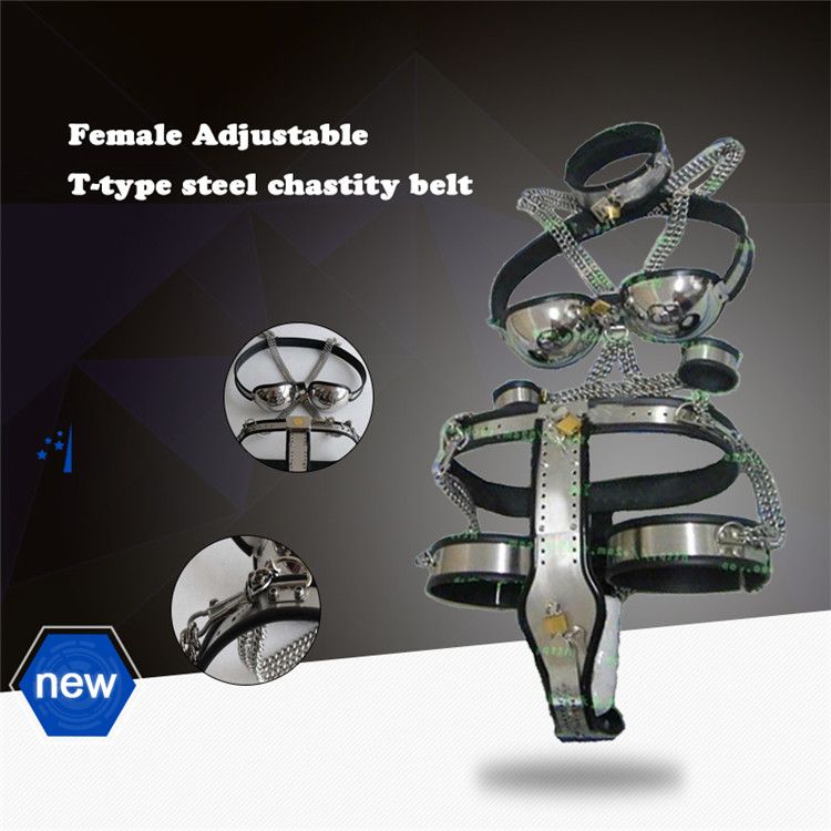 HIGH QUALITY New Female Metal Underwear T PANT Steel Chastity Belt