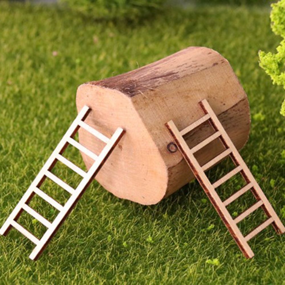 2019 Mini Wooden Step Ladder Furniture Tools Fairy Garden