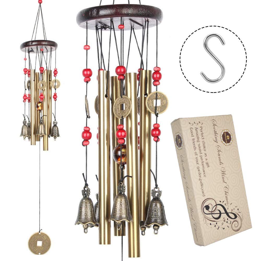 Wind Chime casa da Letto Soggiorno Finestra Vento Campana con 4 Tubi 5 Campane Decorazione casa Wind Chime casa da Letto Soggiorno Finestra Vento Campana con 4 Tubi 5 Campane Decorazione casa