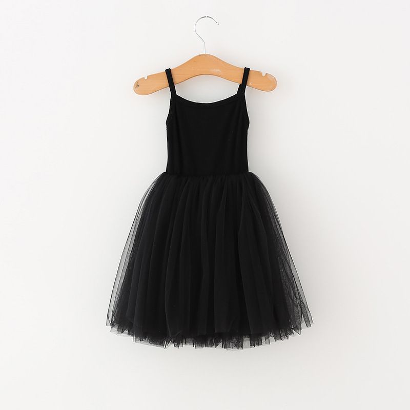 girls plain black dress