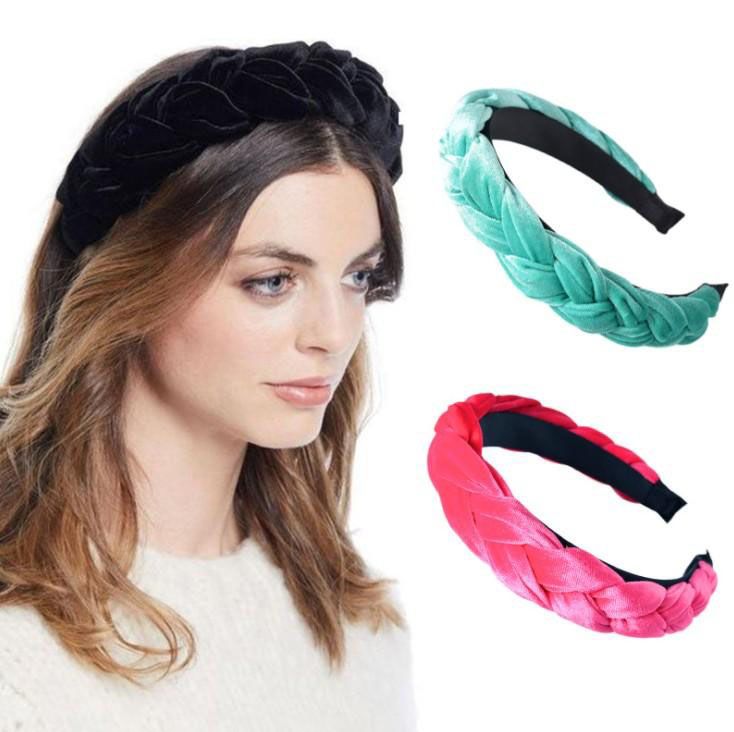 las nuevas mujeres de moda de trenzado de pelo de terciopelo diademas las mujeres de pelo para el pelo accesorios para 