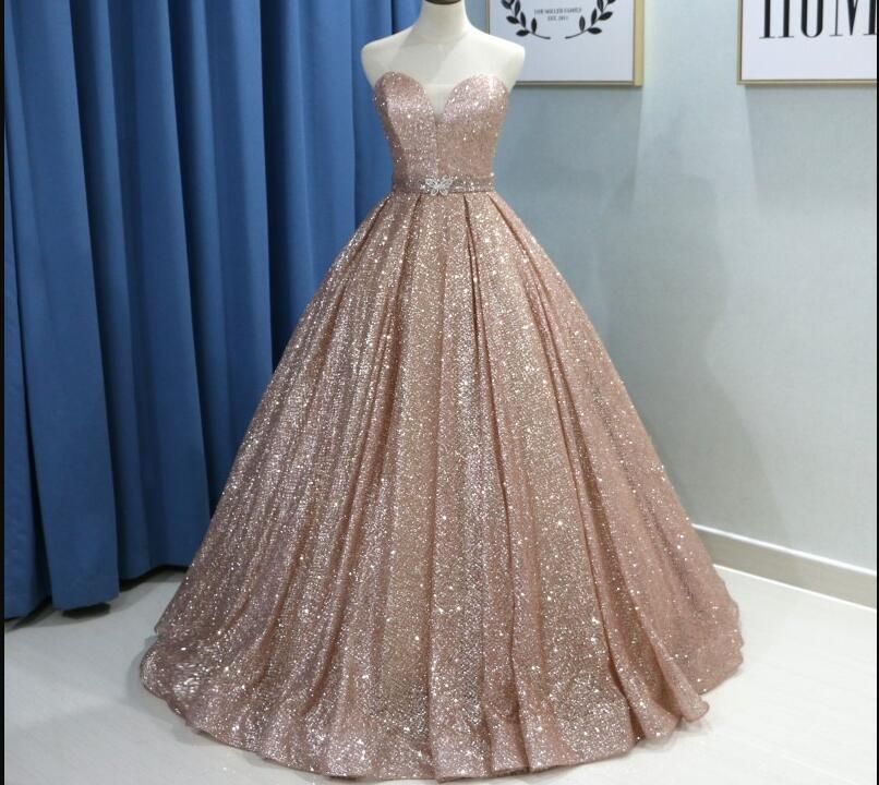 Compre Fashion Rose Gold 2022 Prom Quinceanera Vestidos Cariño Corsé Cinta  Con Crystal Long Homecoming Party Designer Noche Vestidos Formales A 113,74  € Del Stunningdress88 | Es.Dhgate.Com