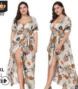 vestido plus size floral festa