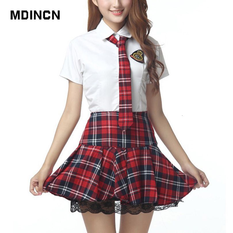 قصيرة الأكمام الزي المدرسي فتاة بحار اللباس الأحمر التبتية الأزرق منقوشة تنورة زي Japonais الكورية ازياء لفتاة Sh190908 2020 من Hai04 40 89ر س موبايل Dhgate