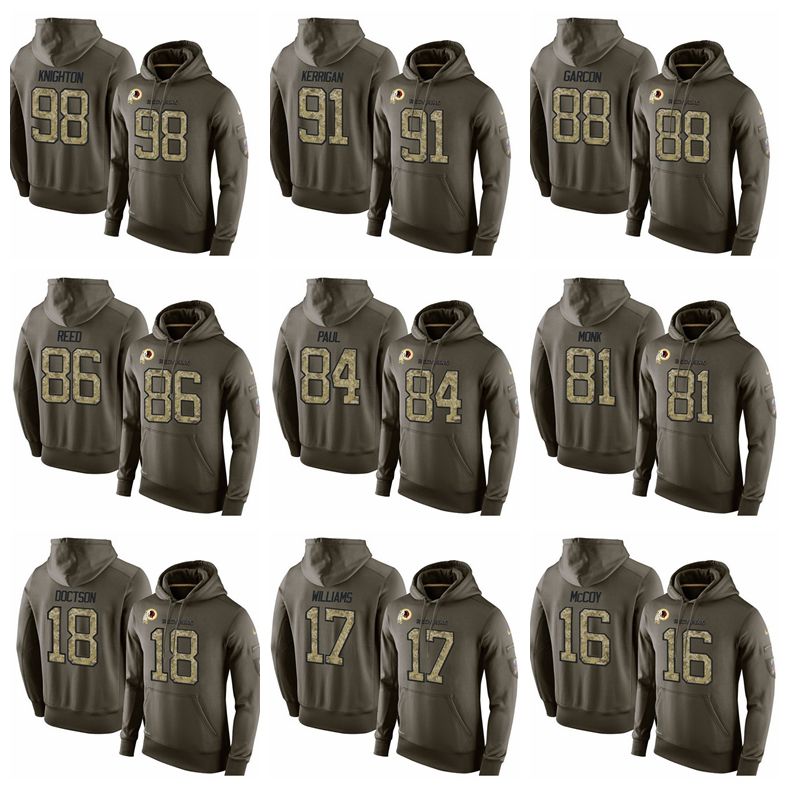 army green redskins hoodie