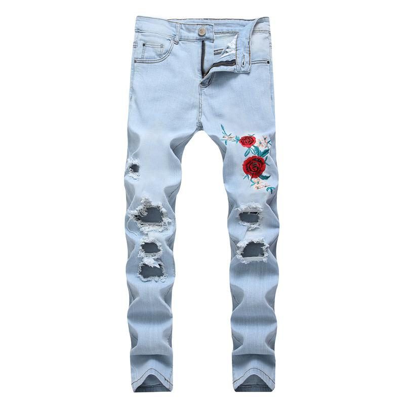 mens ripped jeans stretch