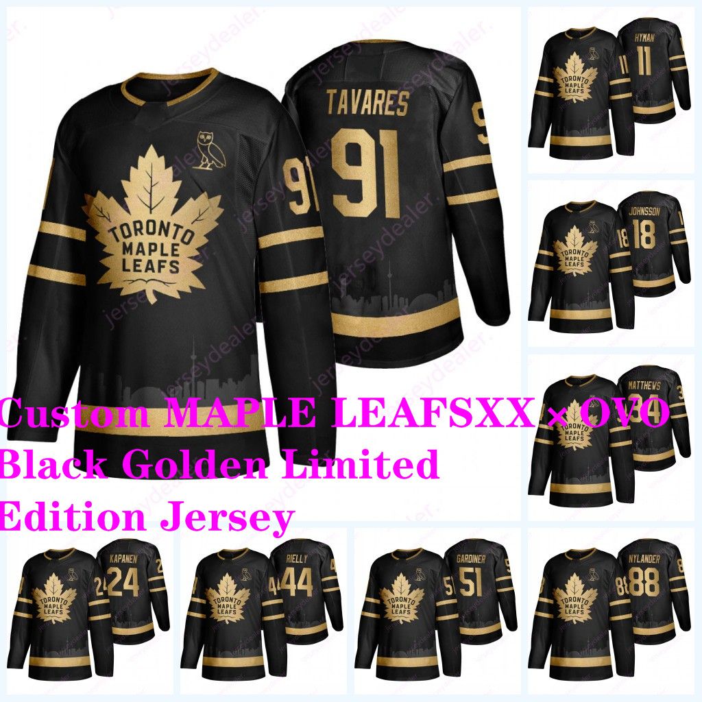 Toronto Maple Leafs Black & Pink Marner Jersey