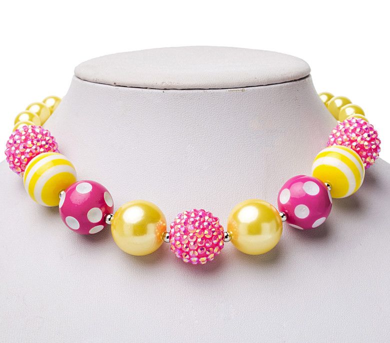 Bebé Niña Princesa Collar Cadena de granos coloridos Joyería Cumpleaños Regalo maravilloso