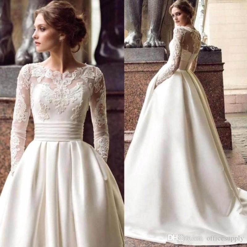 long sleeve vintage wedding dress