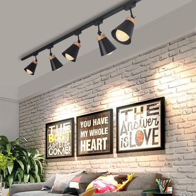 compre madera moderno techo del punto del led e27 luz de la pista de pista luces lampara de riel foco led fixture de seguimiento para el fondo tienda