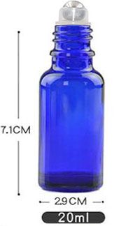 20ML Cobalt Blue Bottle + rouleau en métal