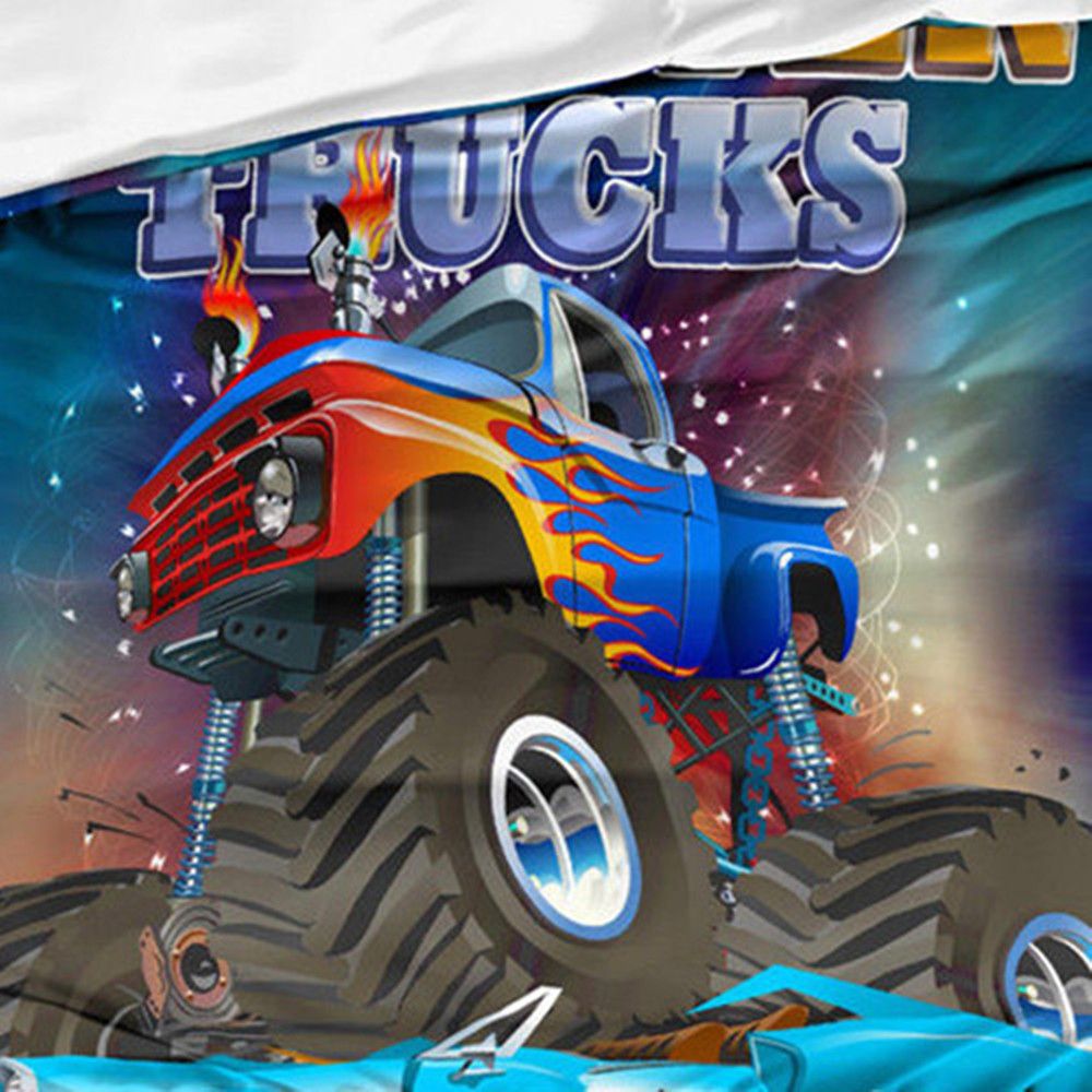 Monster Truck Bedding Set King Size Cartoon Fashion Duvet Cover