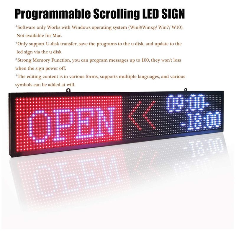 PC PROGRAMMABILE USB LED rosso segno Messaggio Scorrimento P10 Display 
