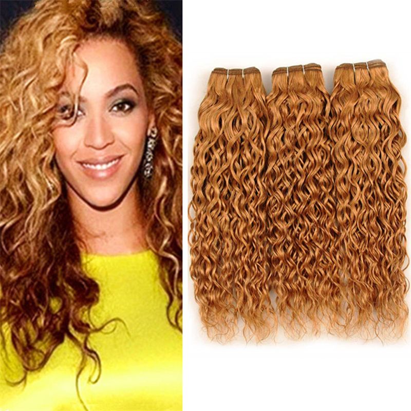 Indian Wet And Wavy Honey Blonde Virgin Hair 3 Bundles 27